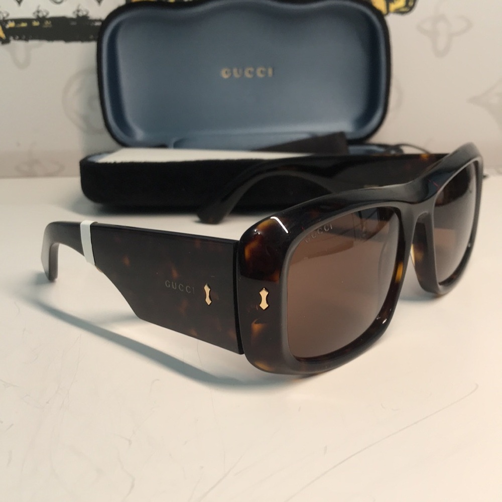 New Authentic Gucci Tortoiseshell Sunglasses GG1080s 002 - Picture 6 of 15